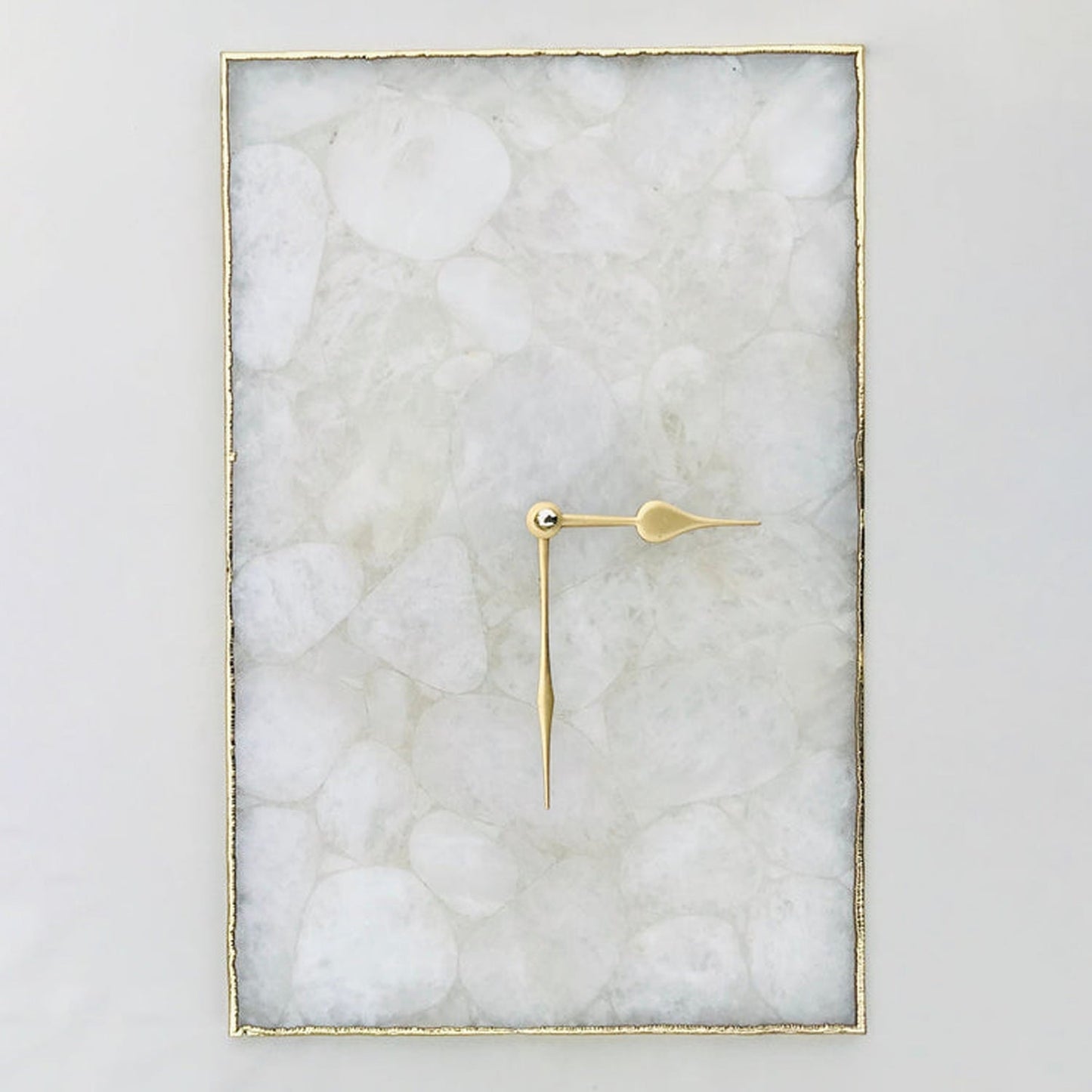 White Crystal Agate Large Wall Clock/Personalised Momento