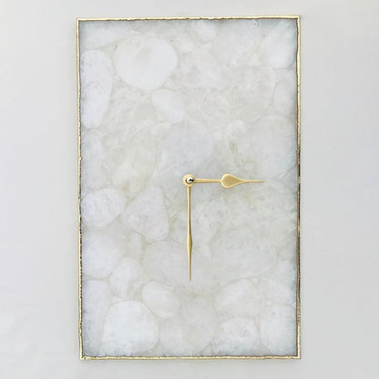 White Crystal Agate Large Wall Clock/Personalised Momento