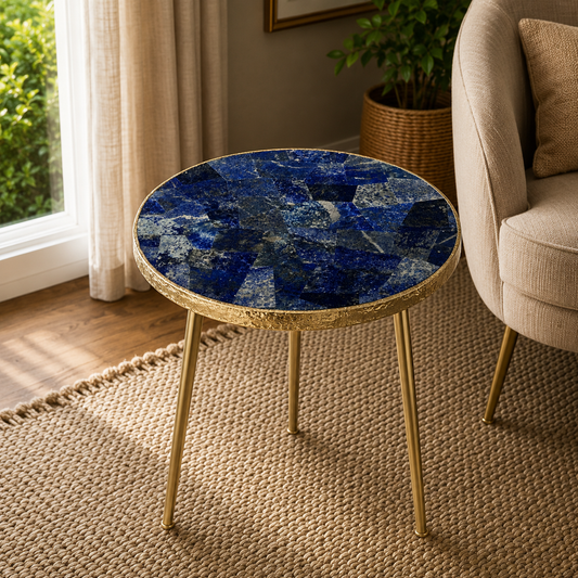 Lapis Lazuli Round Side Table