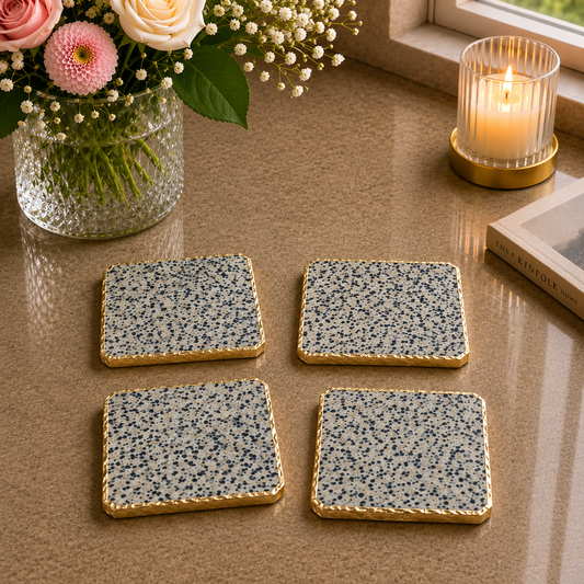Dalmatian Jasper Coasters – Set of 4