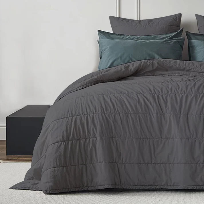 Broad Channel Stitch - Pure Linen Quilt Sets