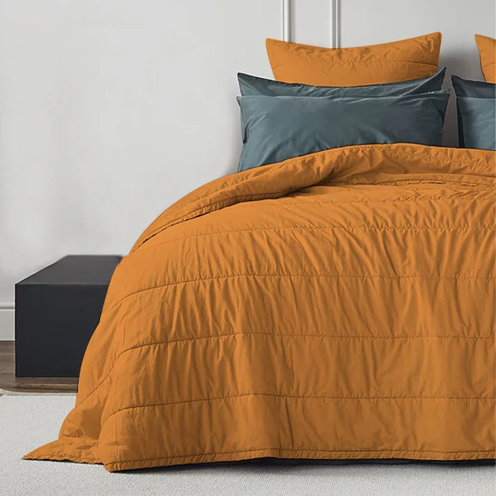 Broad Channel Stitch - Pure Linen Quilt Sets