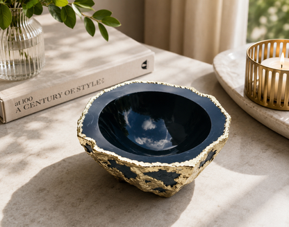 Black Agate Geode Bowl