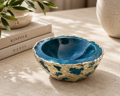 Green Blue Agate Geode Bowl