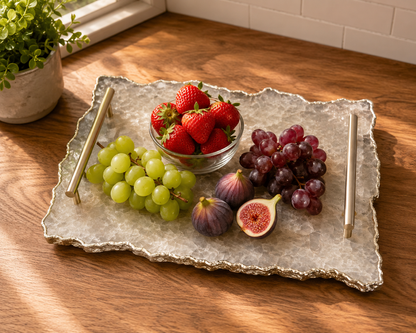 Large White Agate Organic Edge Tray