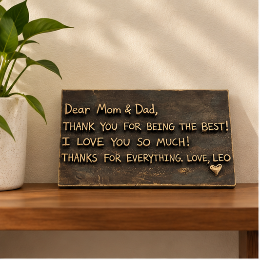 Personalised Handwriting Plaque – Brass Wall Art