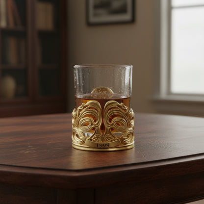 Personalized Skull Whisky Glass | Custom Engraved Whiskey Glass with Skull Holder | Gothic Gift