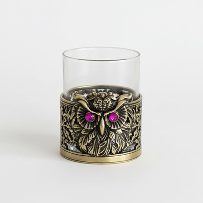 Set of 2 & Set of 4 - Owl Hand Whisky Glasses | Juice Glasses | Drinkware | Statement Barware | Halloween Glasses | Gold, Silver or Antique Finish