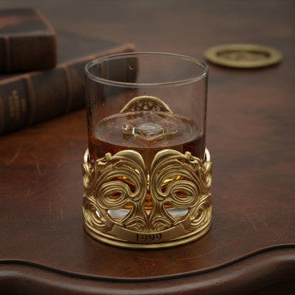 Personalized Skull Whisky Glass | Custom Engraved Whiskey Glass with Skull Holder | Gothic Gift