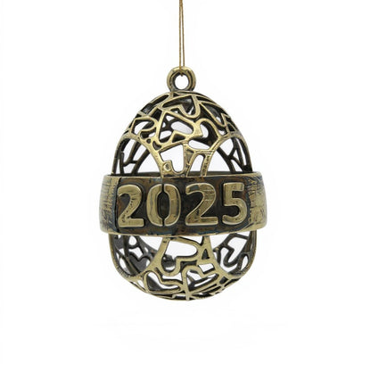 Personalised antique christmas bauble | open heart egg name ornament | set of 2 or 4