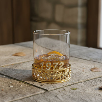 Custom Whiskey Glasses | Personalized Whisky Glass Set with Crystal Initial Design