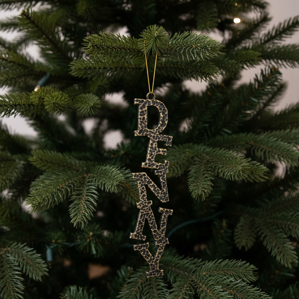 Custom name christmas ornament | Personalised metal name decor in gold, silver or antique | set of 2 or 4