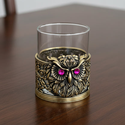 Set of 2 & Set of 4 - Owl Hand Whisky Glasses | Juice Glasses | Drinkware | Statement Barware | Halloween Glasses | Gold, Silver or Antique Finish