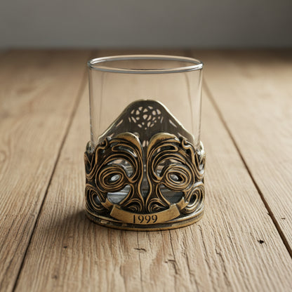 Personalized Skull Whisky Glass | Custom Engraved Whiskey Glass with Skull Holder | Gothic Gift