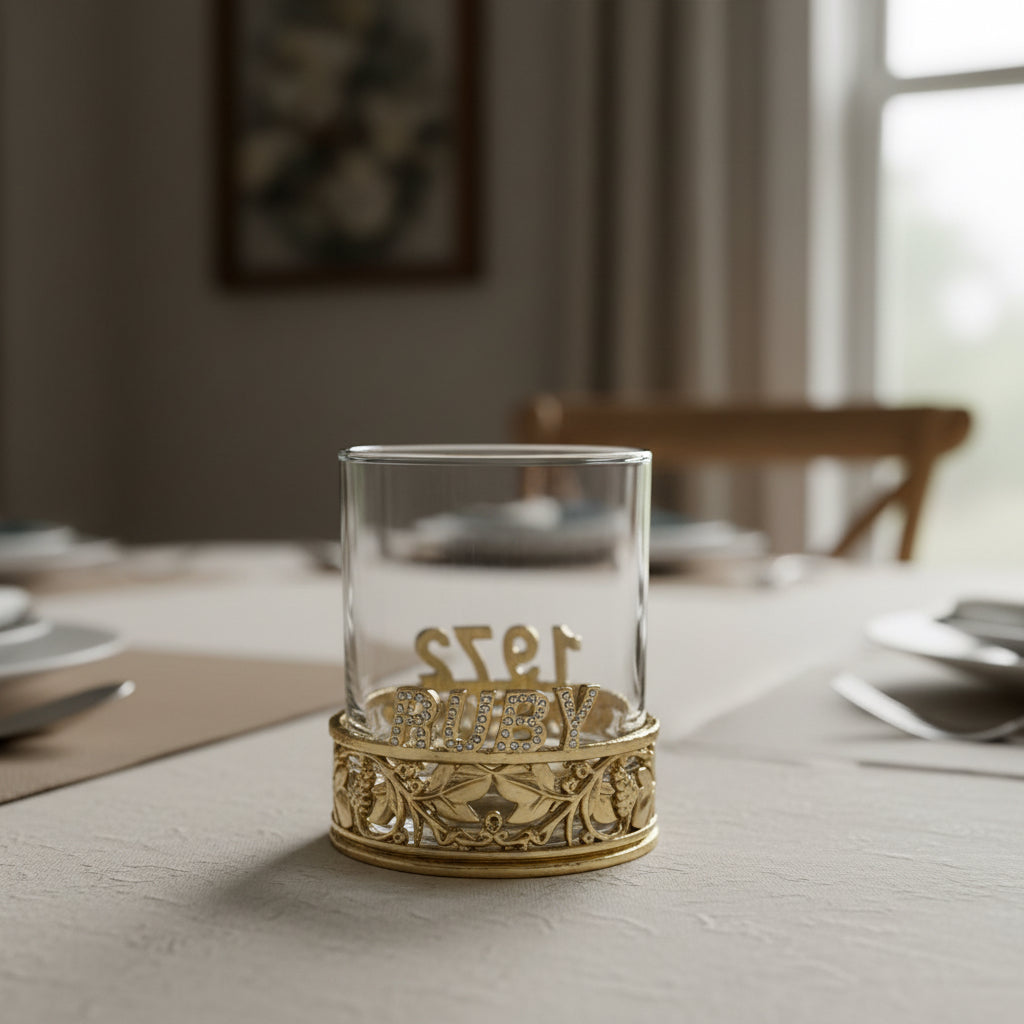 Custom Whiskey Glasses | Personalized Whisky Glass Set with Crystal Initial Design