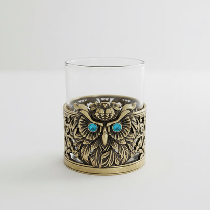 Set of 2 & Set of 4 - Owl Hand Whisky Glasses | Juice Glasses | Drinkware | Statement Barware | Halloween Glasses | Gold, Silver or Antique Finish