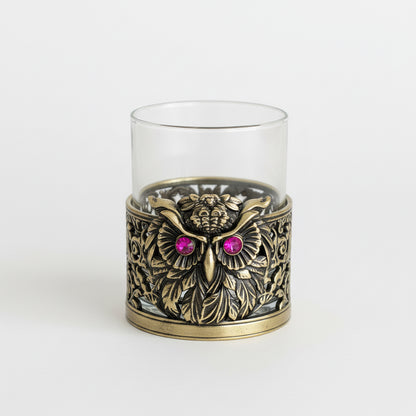 Set of 2 & Set of 4 - Owl Hand Whisky Glasses | Juice Glasses | Drinkware | Statement Barware | Halloween Glasses | Gold, Silver or Antique Finish
