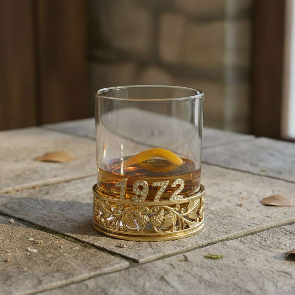 Custom Whiskey Glasses | Personalized Whisky Glass Set with Crystal Initial Design