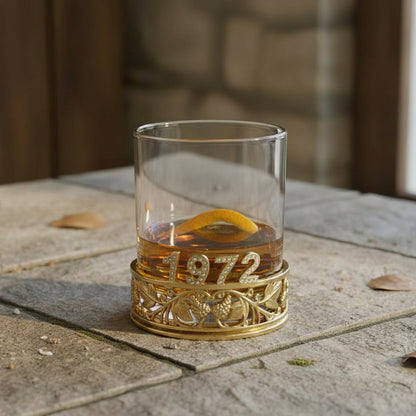Custom Whiskey Glasses | Personalized Whisky Glass Set with Crystal Initial Design