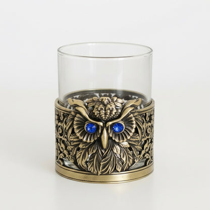 Set of 2 & Set of 4 - Owl Hand Whisky Glasses | Juice Glasses | Drinkware | Statement Barware | Halloween Glasses | Gold, Silver or Antique Finish