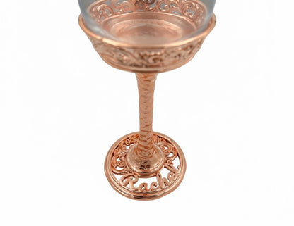Personalised wine glasses set | electro-formed metal base in gold, silver or antique | set of 2 or 4