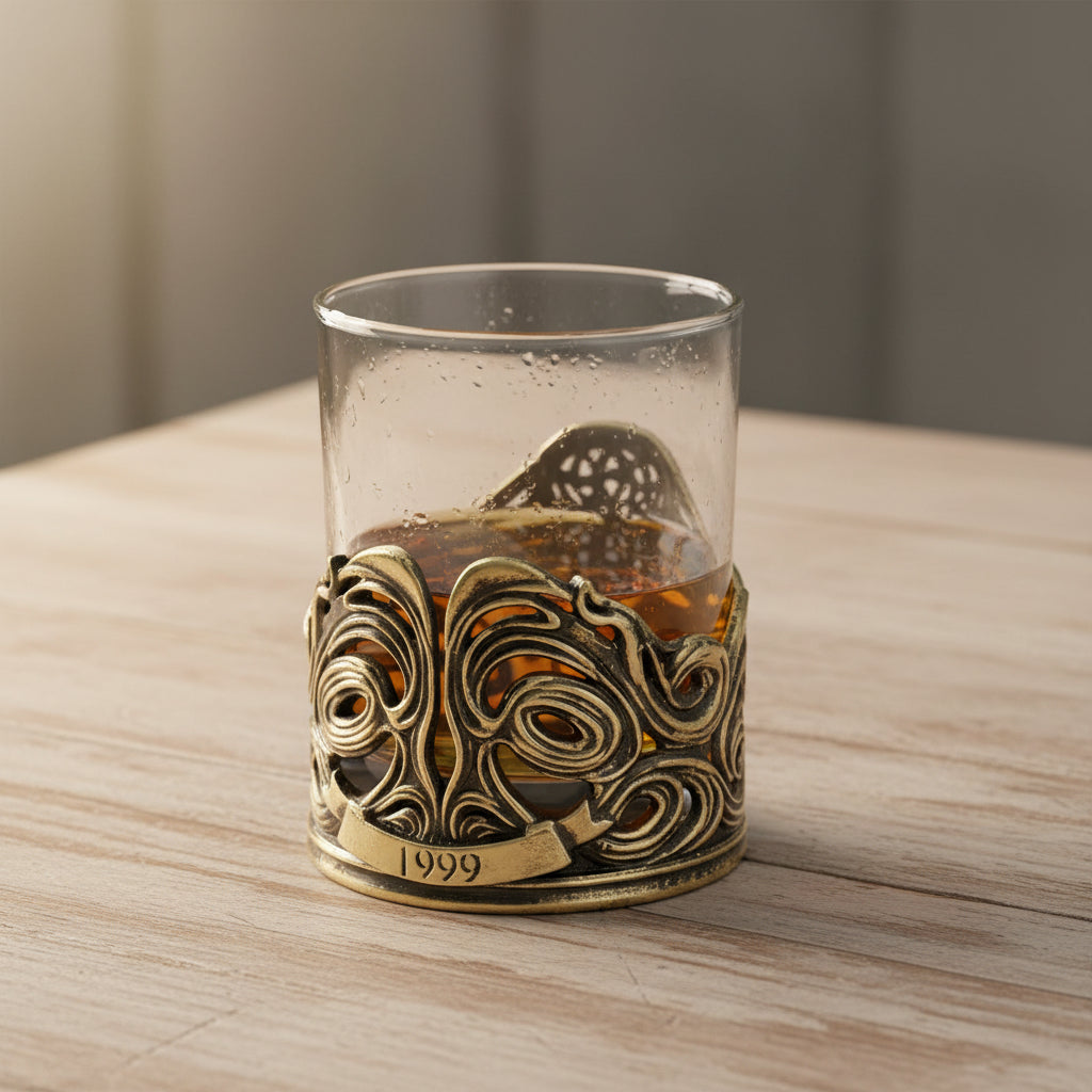Personalized Skull Whisky Glass | Custom Engraved Whiskey Glass with Skull Holder | Gothic Gift