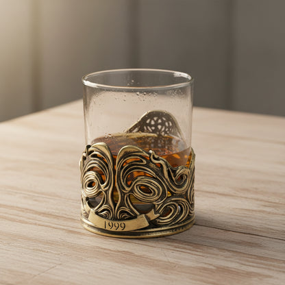 Personalized Skull Whisky Glass | Custom Engraved Whiskey Glass with Skull Holder | Gothic Gift