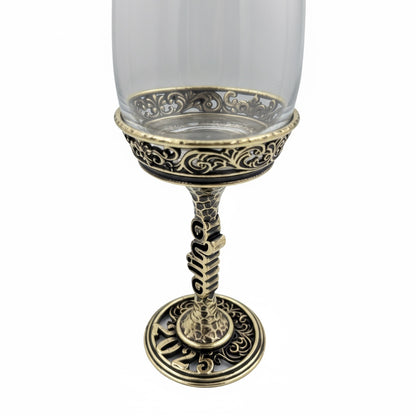 Personalised wine glasses set | engraved electro-formed stem and base wedding gift | set of 2 or 4