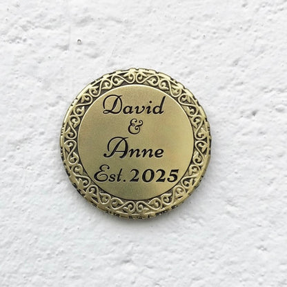 Set of 4 Custom Engraved Round Coasters | Custom Name & Logo Coasters | Housewarming Gift