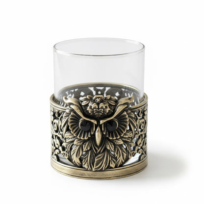 Set of 2 & Set of 4 - Owl Hand Whisky Glasses | Juice Glasses | Drinkware | Statement Barware | Halloween Glasses | Gold, Silver or Antique Finish