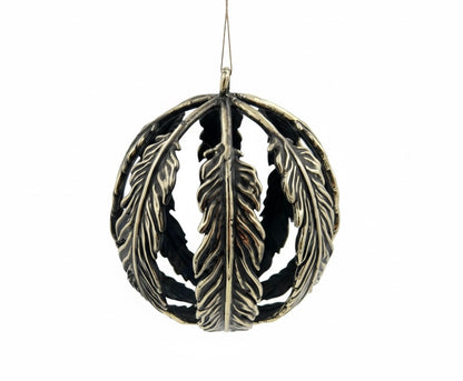 Leaf ball Christmas ornament | metallic tree ball ornament in gold, silver and antique | set of 2 or 4