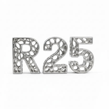 Personalized Nickel Alphabet Letters | Modern Openwork Metal Monogram | Custom Initial Decor | Freestanding Letter Sculpture | Personalized Gift