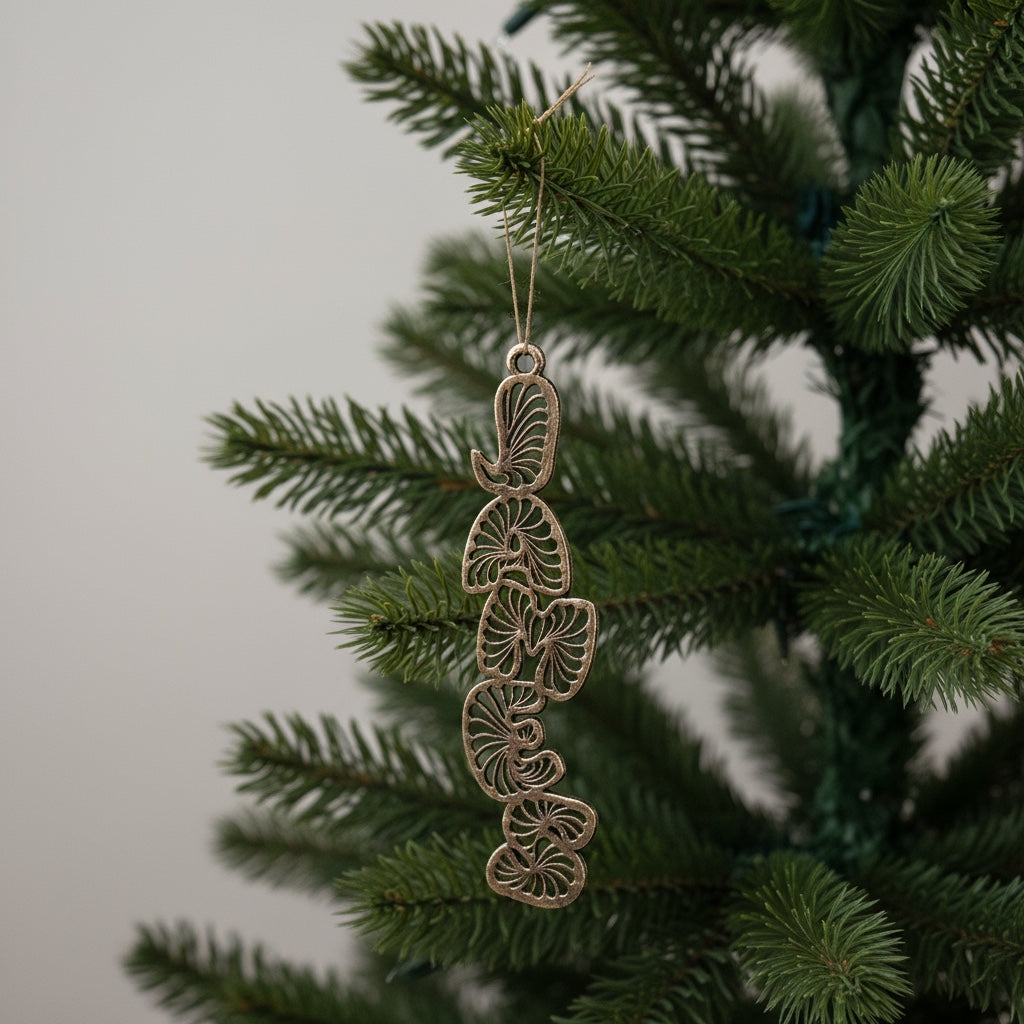 Custom antique brass christmas ornament |Personalised name tag decor | Set of 2 or 4