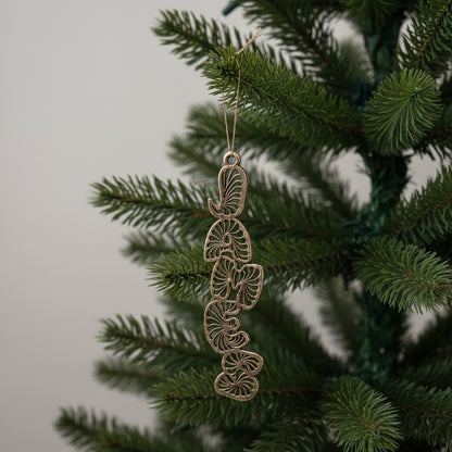 Custom antique brass christmas ornament |Personalised name tag decor | Set of 2 or 4