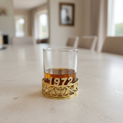 Custom Whiskey Glasses | Personalized Whisky Glass Set with Crystal Initial Design