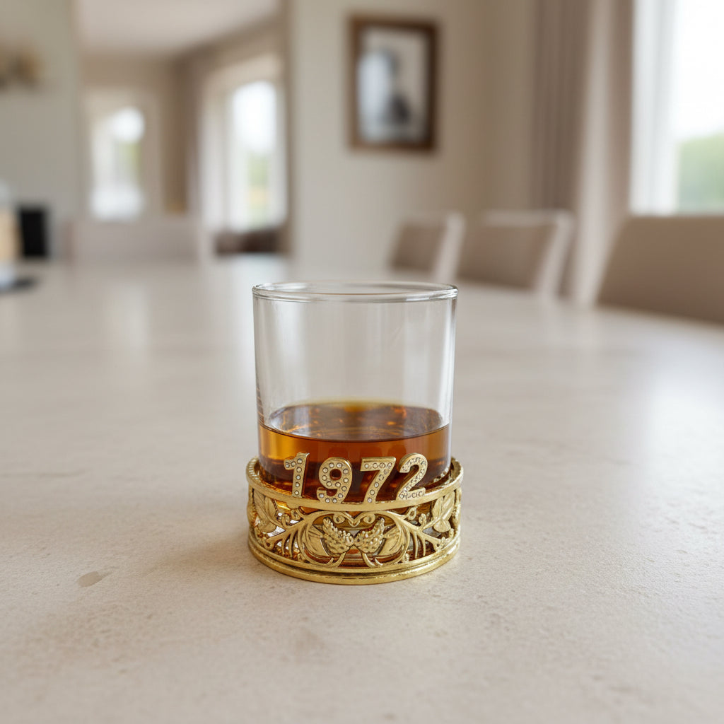 Personalized Whisky Glass | Custom Name Whiskey Glass with Crystal Letter Holder | Luxury Gift