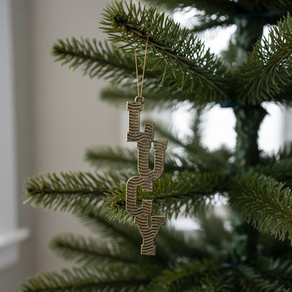 Custom antique brass christmas ornament |Personalised name tag decor | Set of 2 or 4