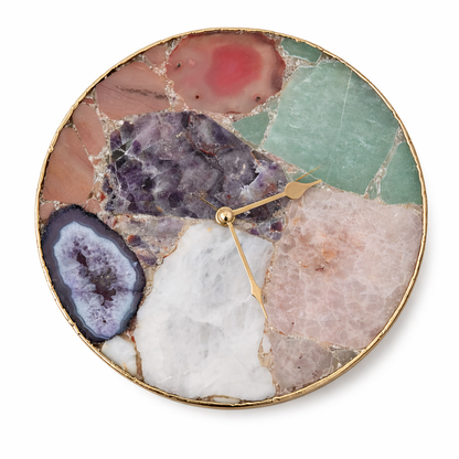 Exclusive Multicolor Large Agate Wall Clock| 12" Diameter