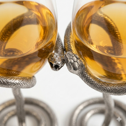 Snake Wine Glasses | Designer Statement Drinkware  | Set of 2 / Set of 4
