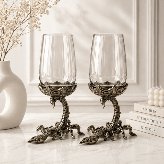 Scorpion Wine Glasses | Designer Statement Drinkware  | Set of 2 / Set of 4