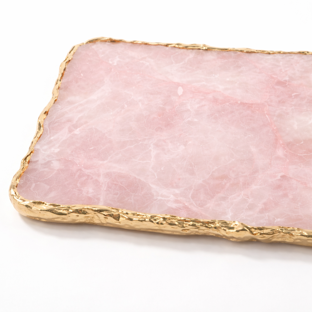 Large Rose Quartz Agate Cheese Platter/Tray/Personalised Momentos/Sign Boards 10"x15"