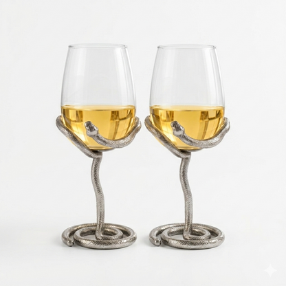 Snake Wine Glasses | Designer Statement Drinkware  | Set of 2 / Set of 4