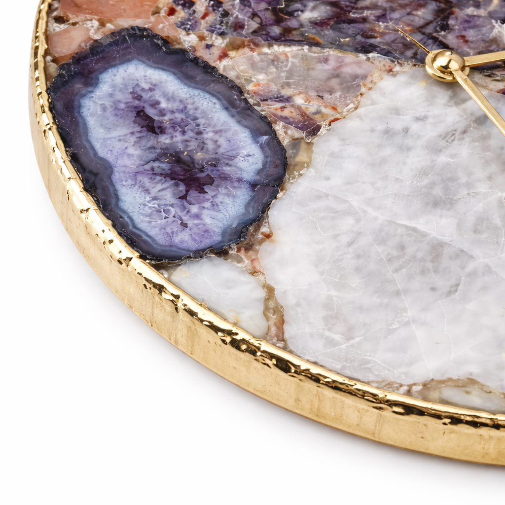 Exclusive Multicolor Large Agate Wall Clock| 12" Diameter