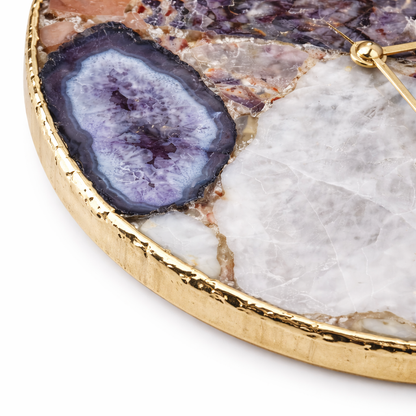 Exclusive Multicolor Large Agate Wall Clock| 12" Diameter