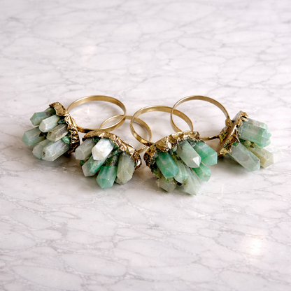 Set of 4 Chunky Green Agate Napkin Rings