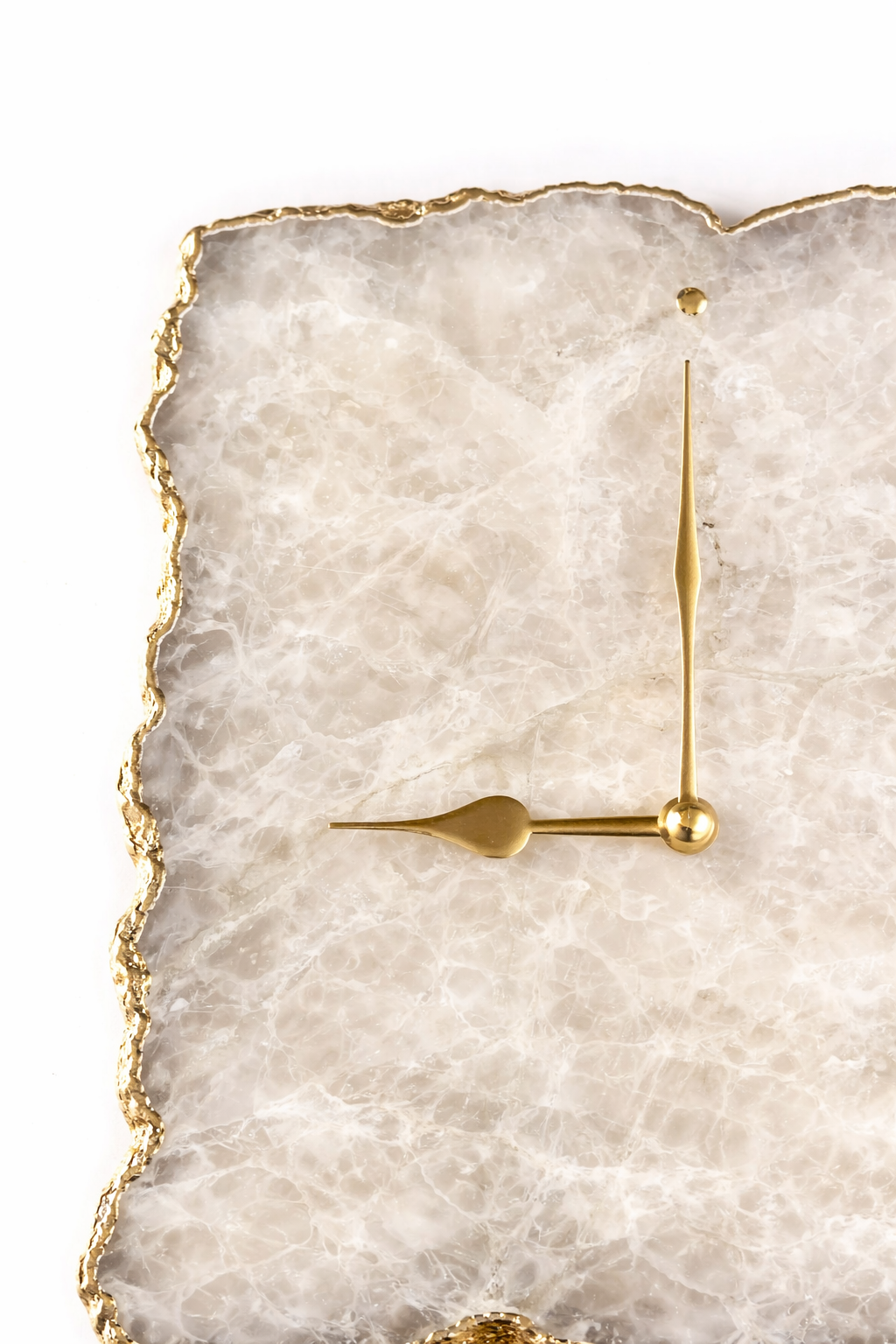 Large White Agate Wall Clock/Personalised Momento/10"x15"