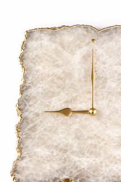 Large White Agate Wall Clock/Personalised Momento/10"x15"