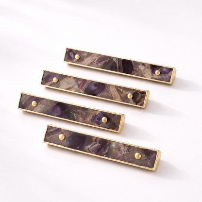 Set of 4 Amethyst Agate Handle/Pull/Barbarella