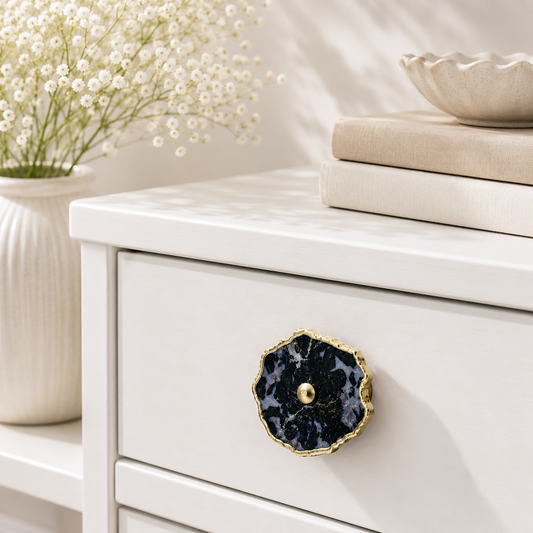 Gabro Agate Cabinet Pulls — Set of 6