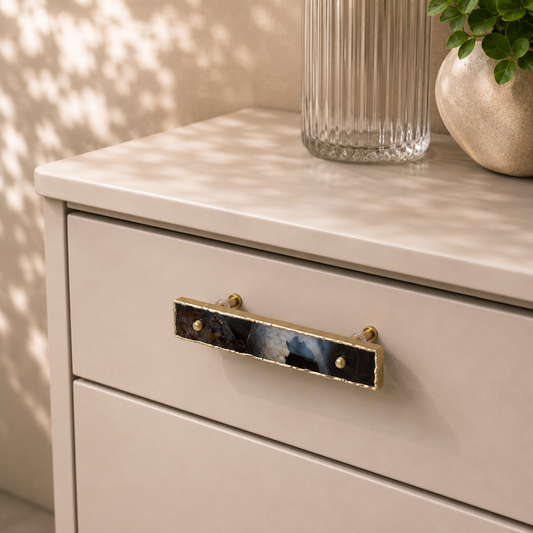 Black Agate Cabinet Handle - Set of 4